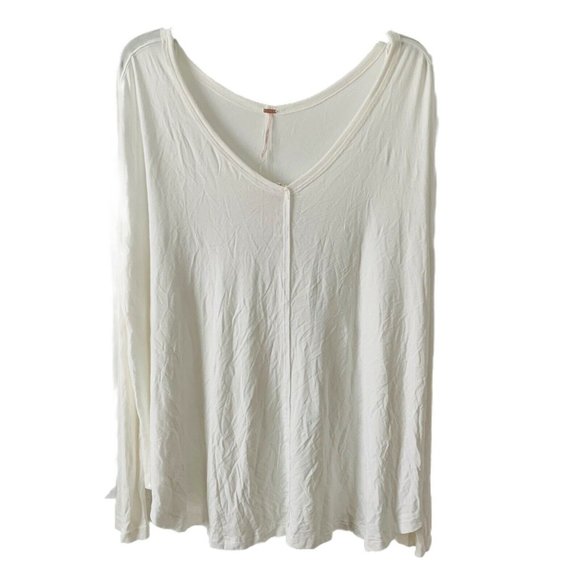 Free People Moonshine White V-Neck Tunic Top Small - Picture 2 of 9